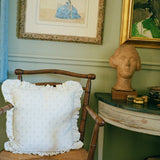 Painted Thread Sage Ruffled Cushion, 45 x 45