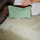 Moiré Stripe Clutch, Emerald