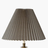 Moiré Stripe Pleated Lampshade, Ebony